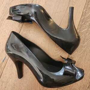 Melissa rare black bow heels US 6